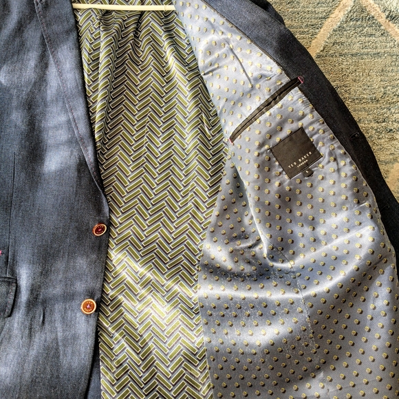 TED BAKER London Linen Blend Lined Blazer Sz  5 (US 42) - Picture 9 of 16